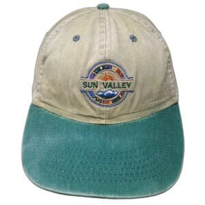 Sun Valley Baseball Cap Beige Green One Size Mountain Embroidery Slideback hat